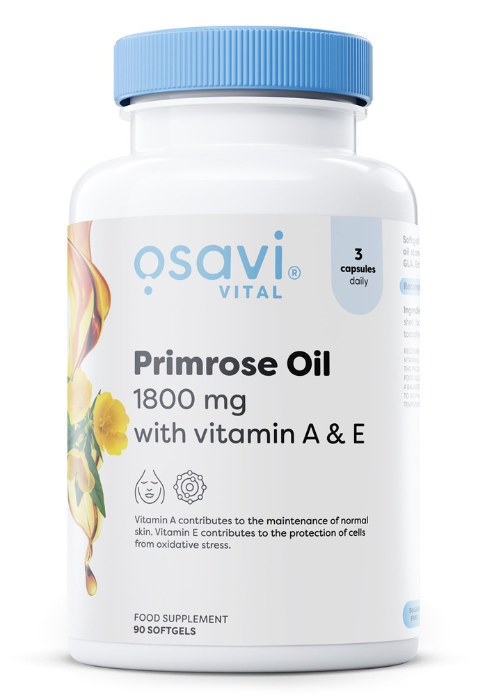Osavi Olej z Wiesiołka z Witamina A i E 1800mg 90 kapsułek