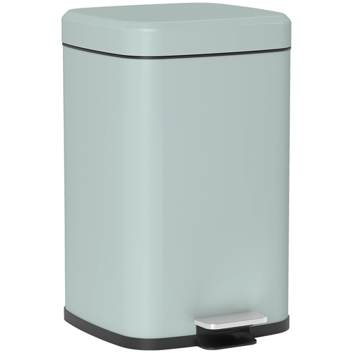 HOMCOM 20L Modern Boxy Metal Home Kitchen Bin - Light Green