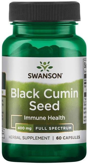 Swanson Black Cumin Seed 400mg for Immune Support 60 Capsules