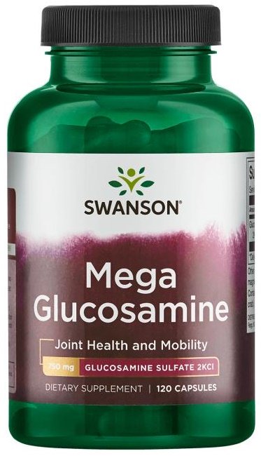 Swanson Mega Glukozamina 750mg na Wsparcie Stawów i Chrząstki 120 Kapsułek