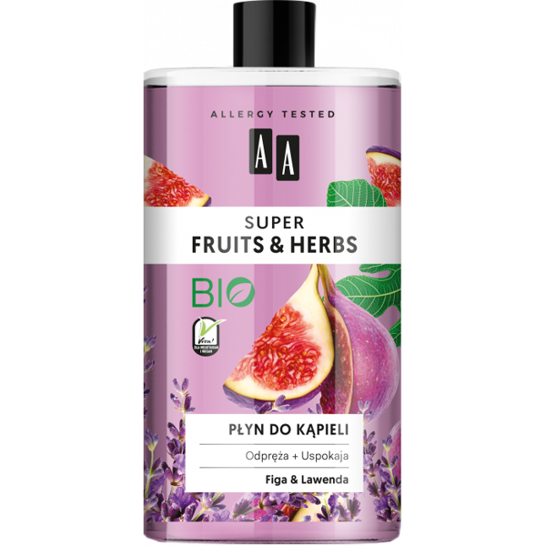 AA Super Fruits & Herbs Relaxing and Soothing Bubble Bath with Fig and Lavender 750ml