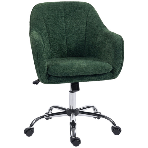 HOMCOM Snow Flannel Office Chair - Dark Green