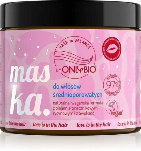 OnlyBio Hair in Balance Maska do Włosów Średnioporowatych Love is in Hair 400ml