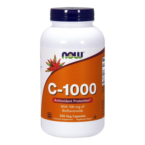 Now Foods Vitamin C-1000 Bioflawonoidy i Rutyna Wspiera Odporność Kości i Stawy 250 Kapsułek