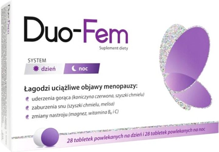 Duo-Fem Łagodzi Uciążliwe Objawy Menopauzy 28 Tabletek + 28 Tabletek