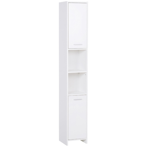 HOMCOM Tall Bathroom Storage Cabinet with Three-position Adjustable Shelves For Neutral Style, Hallway White