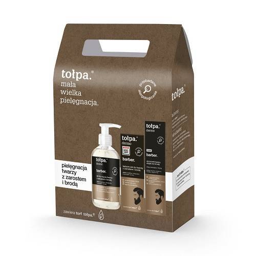 Tołpa Barber Zestaw Żel do Mycia Twarzy Balsam i Olejek do Brody 150ml 75ml 40ml