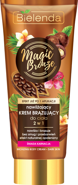 Bielenda Magic Bronze Nawilżający Krem Brązujący do Ciała 2w1 do Ciemnej Karnacji 200ml