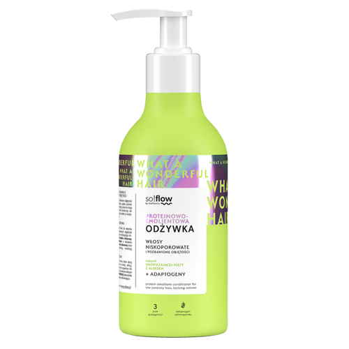 So!Flow Proteinowa i Emolientowa Odżywka do Włosów Niskoporowatych i Pozbawionych Objętości 400ml