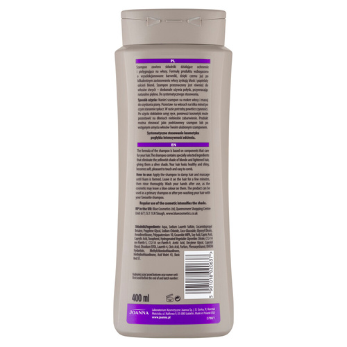 Joanna Ultra Color Anti-Yellow Toning Shampoo for Blonde Hair 400ml