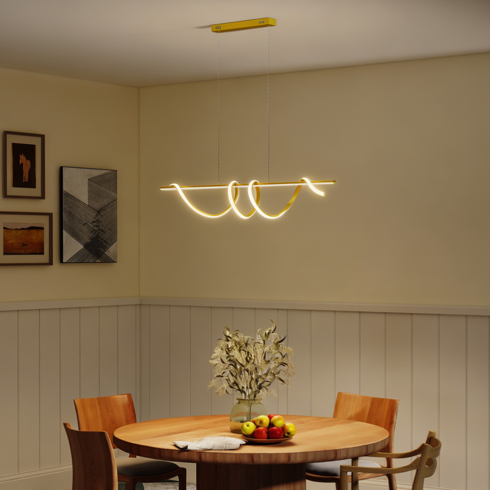 HOMCOM Pendant Light with 3 Colour Temperatures - Gold Tone