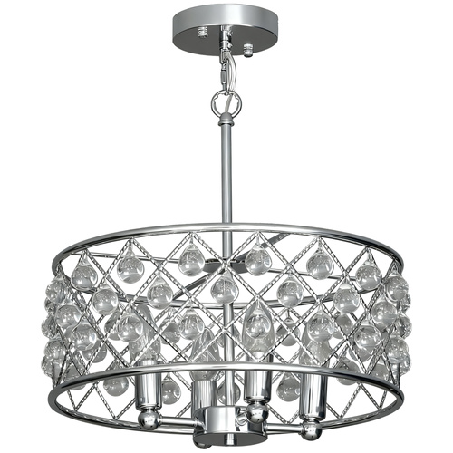 HOMCOM 51 Crystallite Four-Bulb Chandelier - Silver-Tone