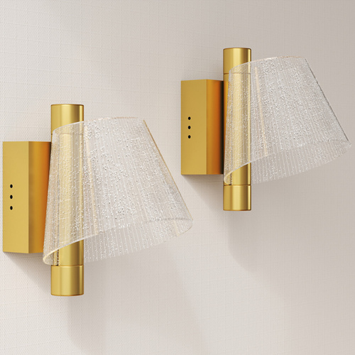 HOMCOM Led Wall Lamp 2 Pack, 5W Modern Indoor Starry Wall Light, Colour Temperature Adjustable 3000K/4000K/6500K, for Bedroom, Living Room, Hallway, Stairs, Gold Tone