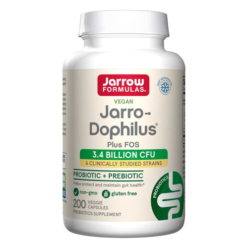 Jarrow Formulas Jarro-Dophilus and FOS Synbiotic for Gut Health 200 Vcaps