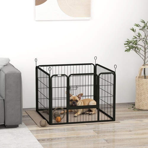 PawHut Heavy Duty Dog Playpen, 4 Panel Puppy Pen, Foldable Dog Kennel Both Indoor Outdoor Use Collapsible Design 82L x 82W x 60H (cm)