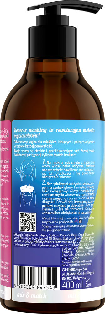OnlyBio Reverse Washing Strong Deep Cleansing Shampoo for Scalp 400ml