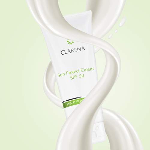 Clarena Sensitive Line Całoroczny Krem do Twarzy z Filtrem SPF50 30ml