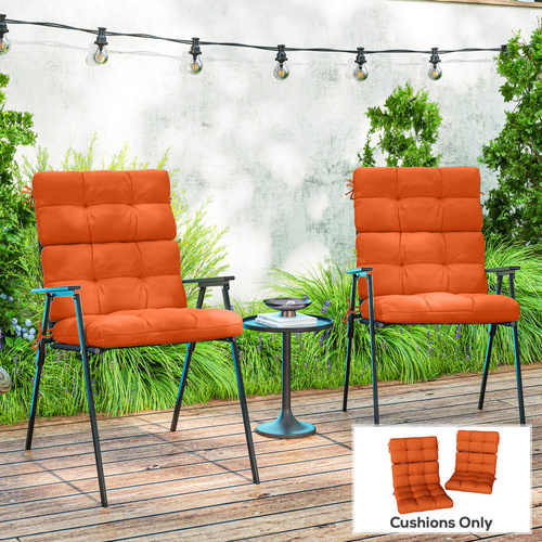 Outsunny Set of Two Padded Outdoor Seat Cushions - Orange