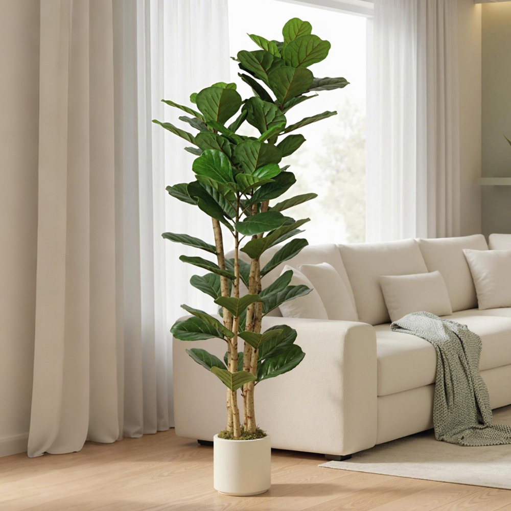 HOMCOM 180cm Artificial Fiddle Leaf Fig Tree - Green
