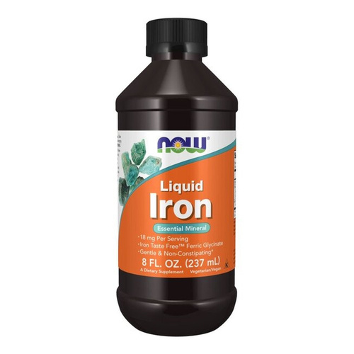 NOW Foods Żelazo w Płynie Suplement Na Energię i Wsparcie Odporności 237ml