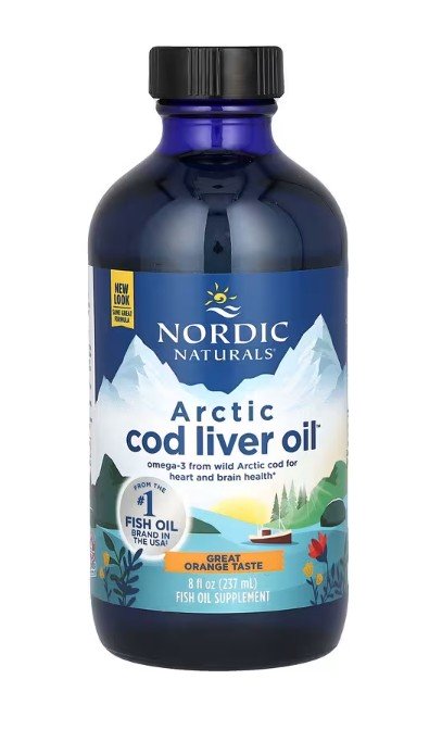 Nordic Naturals Arctic Cod Liver Oil 1060mg Wspomaga Układ Odpornościowy Pracę Mózgu i Serca Smak Pomarańczowy 237ml