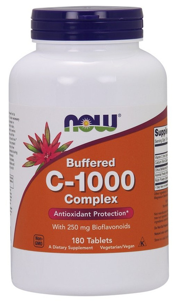 Now Foods Vitamin C-1000 Complex Complex Buforowana 250mg Bioflawonoidy 180 Tabletek