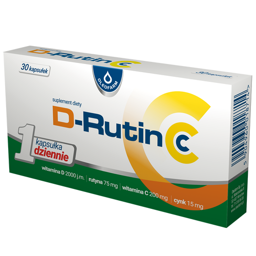 Oleofarm D-Rutin CC Witamina C D i Rutyna na Odporność 30 Kapsułek