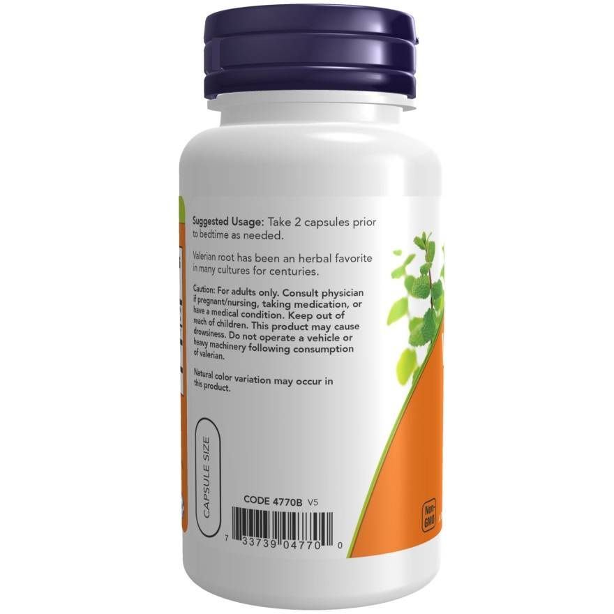 Now Foods Valerian Root 500mg Relaxation and Calmness 100 Vcapsules