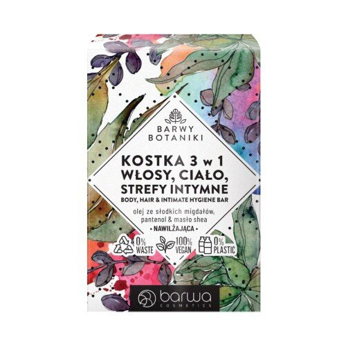 Barwa Barwy Botany Moisturizing 3-in-1 Body Hair and Intimate Hygiene Cube 100g