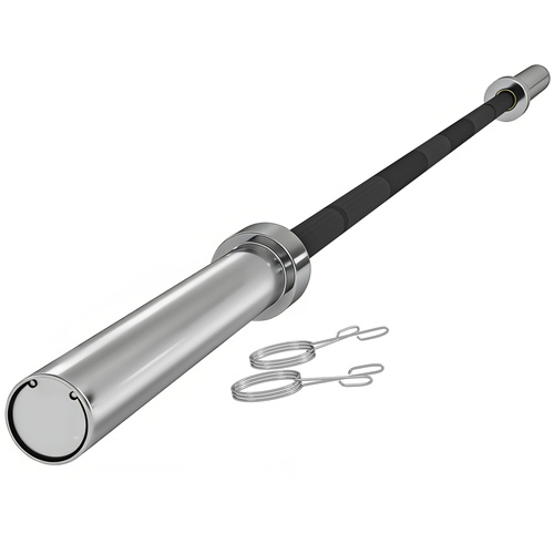 SPORTNOW 210cm Olympic Barbell Bar for 5cm Weight Plates, with Spring Clips, 19kg