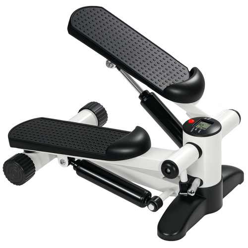 SPORTNOW Mini Stepper Machine, with LCD Monitor, Non-Slip Pedals, White