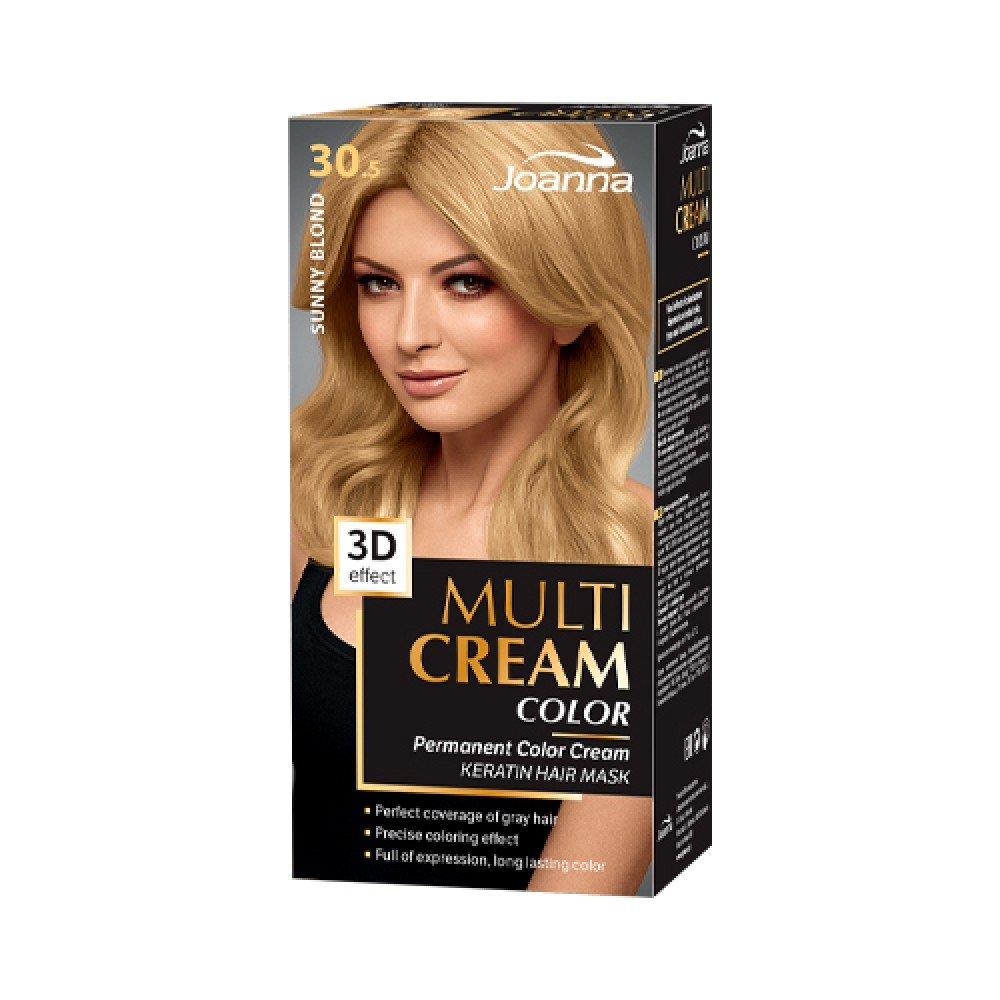 Joanna Multi Cream Trwały Intensywny Kolor Włosów Farba Pielęgnująca 30.5 Słoneczny Blond 60x40x20g