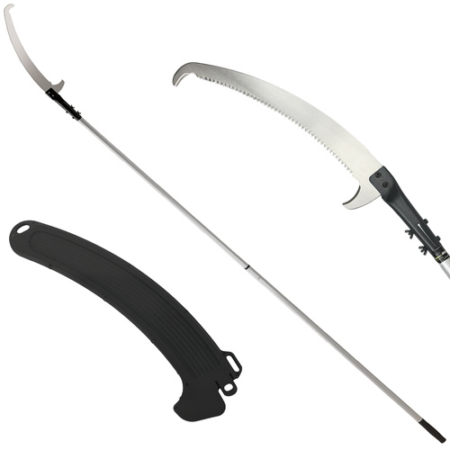 Outsunny Manual Pole Saw, 1.8-2.9 m Extendable Tree Pruner, Tree Lopper Long Reach Telescopic with Extendable Handle & 40 cm Saw for Tree Trimming