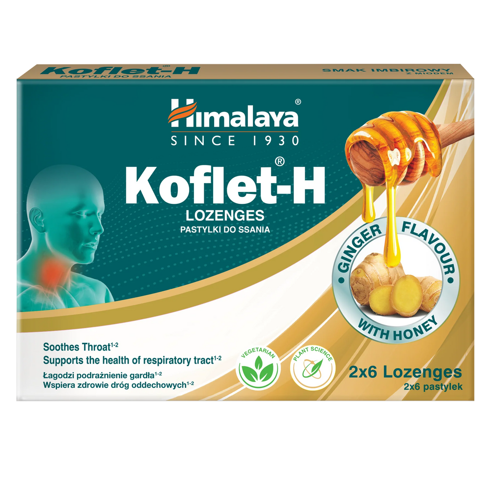 Himalaya Koflet-H Ginger Supports Respiratory Health 12 Lozenges