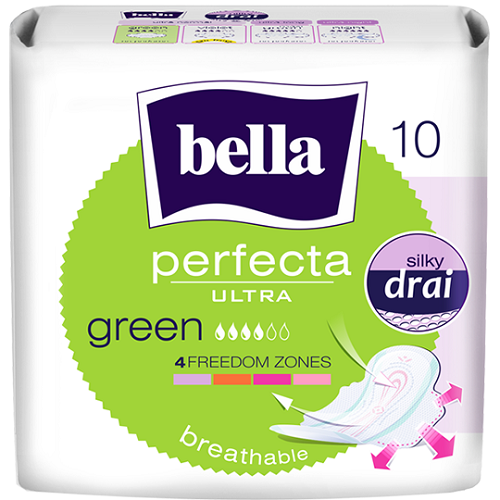 Bella Perfecta Ultra Green Podpaski Ultracienkie Higieniczne 10 Sztuk