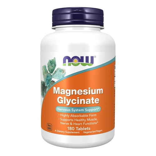 NOW Foods Magnesium Glycinate Highly Absorbable 180 Tablets