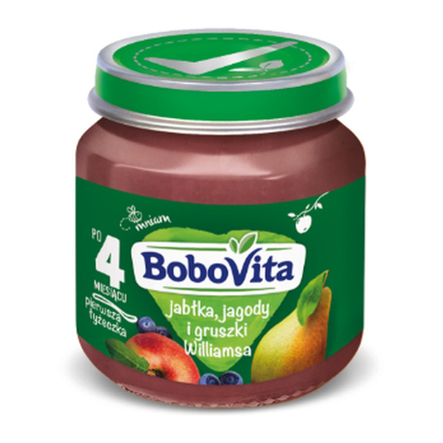 BoboVita Jabłka, Jagody i Gruszki Williamsa po 4. miesiącu 125g