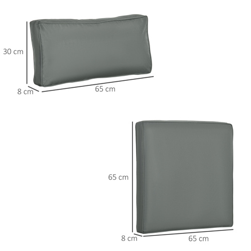 Outsunny Set of 14 Dining Set Cushions - Grey