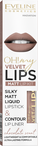 Eveline Oh My Velvet Lips Matt Liquid Lipstick and Lip Liner No. 11 Cookie Milkshake 4.5ml