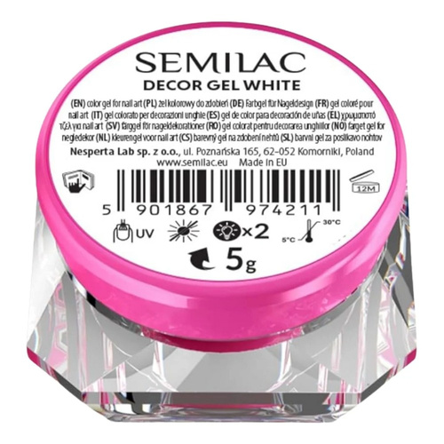 Semilac UV/LED Decor Gel White 5 g