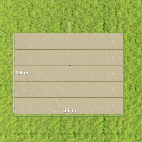 Outsunny Retractable Pergola Cover, 3.5 x 2.6 m Replacement Canopy Fabric for 4 x 3 m Frame, Roof Top Only, Beige