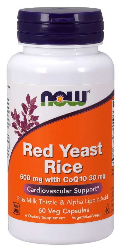 NOW Foods Czerwony Ryż Drożdżowy z Koenzymem Q10 600mg Na Wsparcie Układu Krążenia 60 Kapsułek
