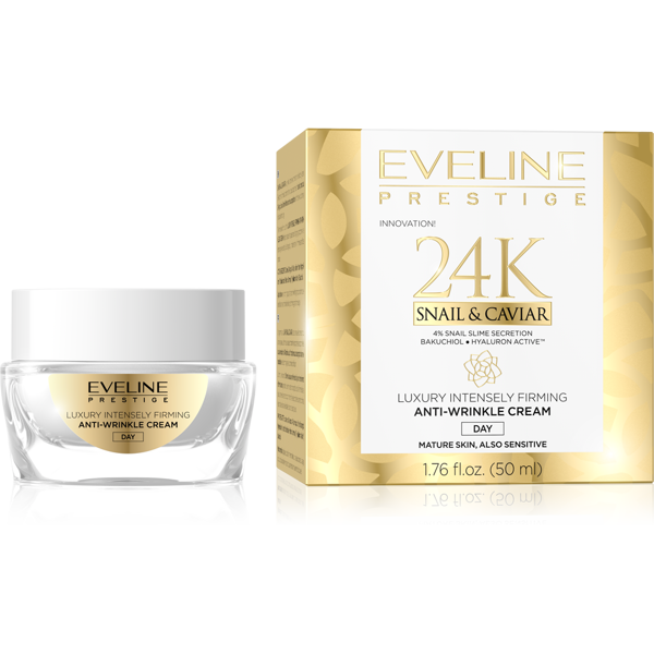 Eveline Prestige 24K Snail & Caviar Anti-Wrinkle Day Cream for Mature Skin 50ml 