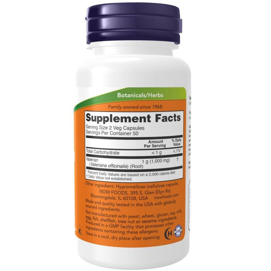 Now Foods Valerian Root 500mg Relaxation and Calmness 250 Capsules