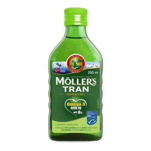 Moller's Jabłkowy Norweski Tran Bogaty w Kwasy Omega 3 i Witaminę D3 250ml