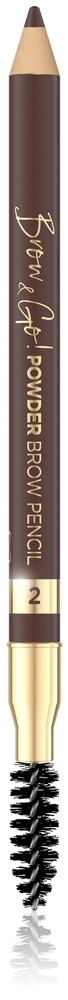 Eveline Cosmetics Brow&Go Powder Precision Eyebrow Pencil No. 2 Medium Brown