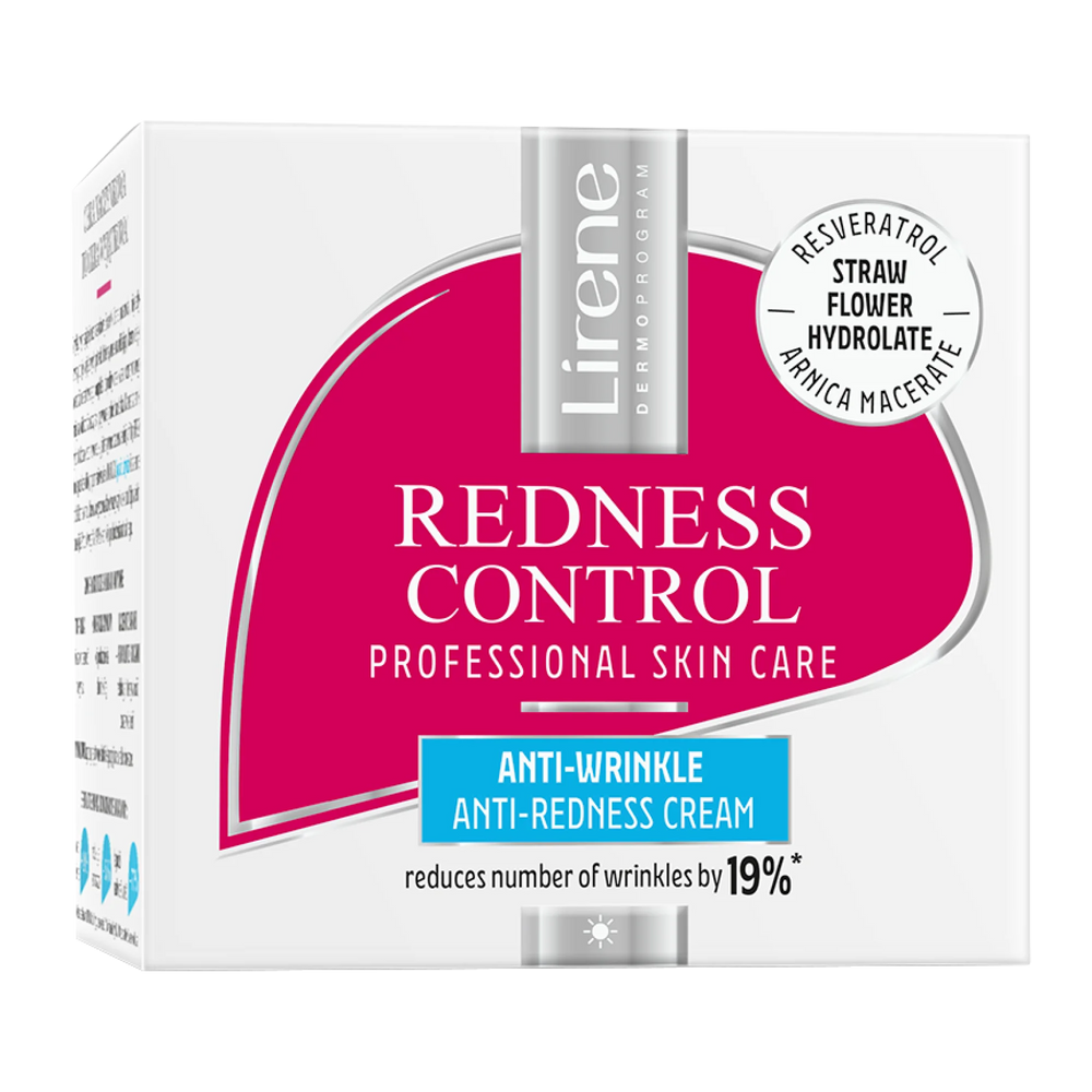 Lirene Redness Control SPF 20 Anti-Wrinkle Moisturizing Cream Reducing Discoloration for Sensitive Skin 50ml