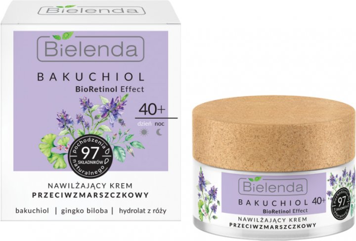 Bielenda Bakuchiol BioRetinol Effect Moisturizing Antiwrinkle Face Cream 40+ Day and Night 50ml