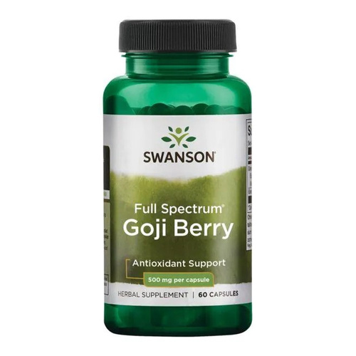 Swanson Goji Berry 500mg for Daily Vitality & Wellness 60 Capsules