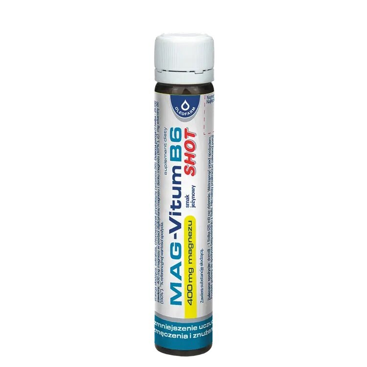 Oleofarm Mag-Vitum B6 Shot Magnez 400mg i Witamina B6 na Zmęczenie 25ml